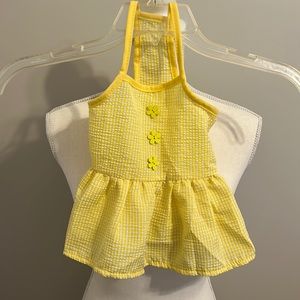 Woof size small yellow gingham dog dress